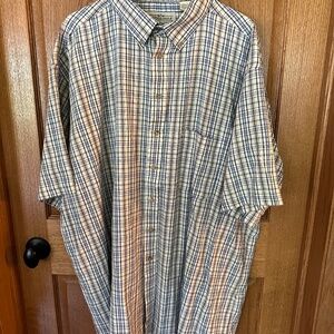 Men's Big and Tall Natural Issue Button Down Short Sleeve Shirt Size 3XLT New